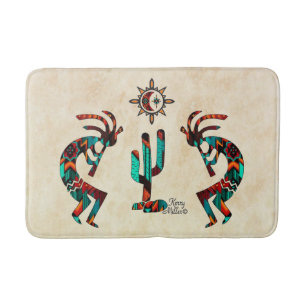 Two Southwest Kokopelli Bath Mat