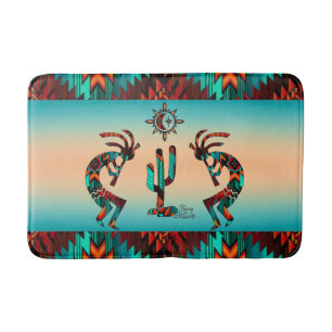 Two Southwest Kokopelli  Bath Mat