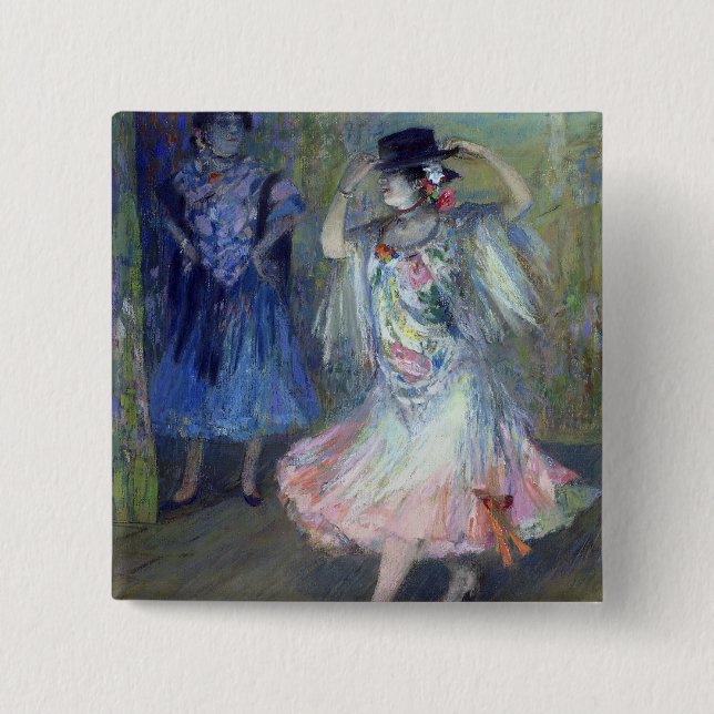 Two Spanish Dancers, 1852 15 Cm Square Badge (Front)