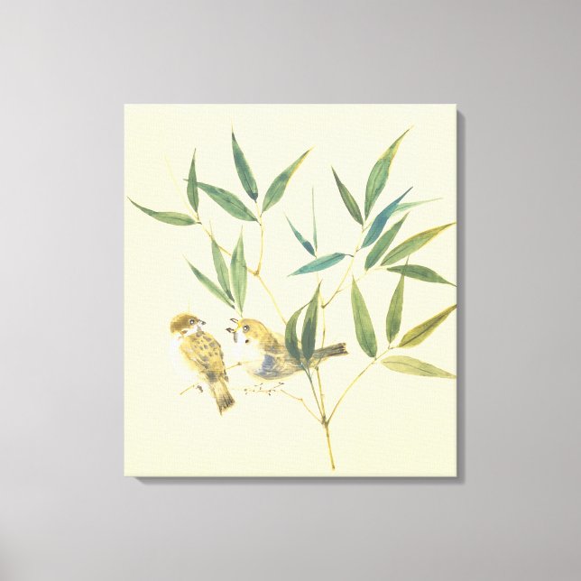 Two Sparrows Canvas Print (Front)