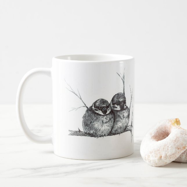 Two sparrows coffee mug (With Donut)