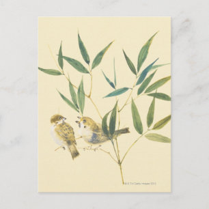 Two Sparrows Postcard