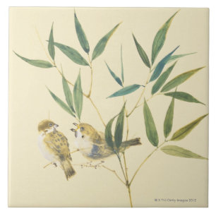 Two Sparrows Tile