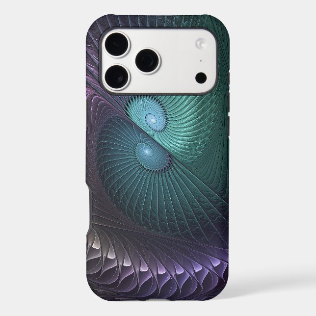 Two Spirals Colourful Modern Abstract Fractal Art (Back)