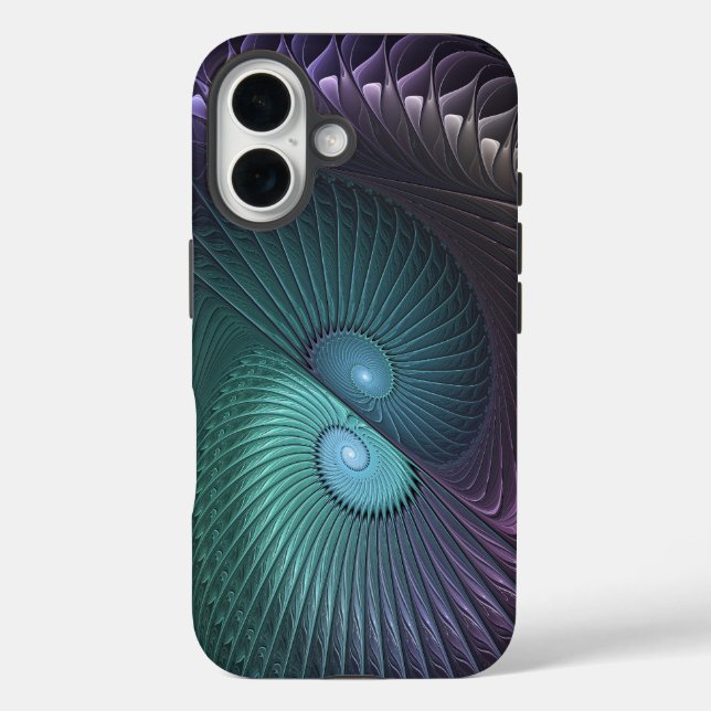 Two Spirals Colourful Modern Abstract Fractal Art Case-Mate iPhone Case (Back)