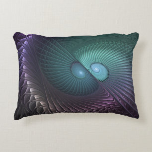 Two Spirals Colourful Modern Abstract Fractal Art Decorative Cushion