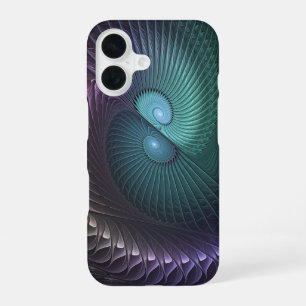 Two Spirals Colourful Modern Abstract Fractal Art iPhone 16 Case