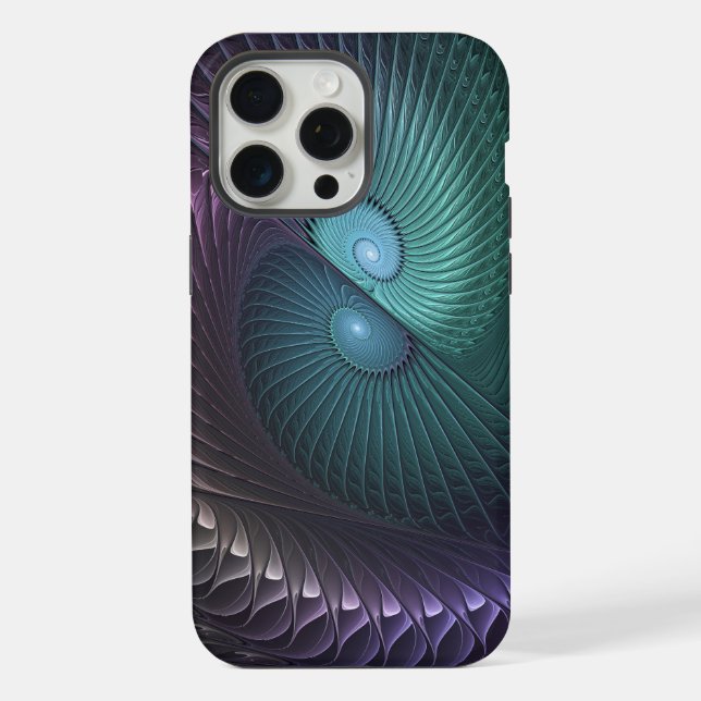 Two Spirals Colourful Modern Abstract Fractal Art iPhone Case (Back)