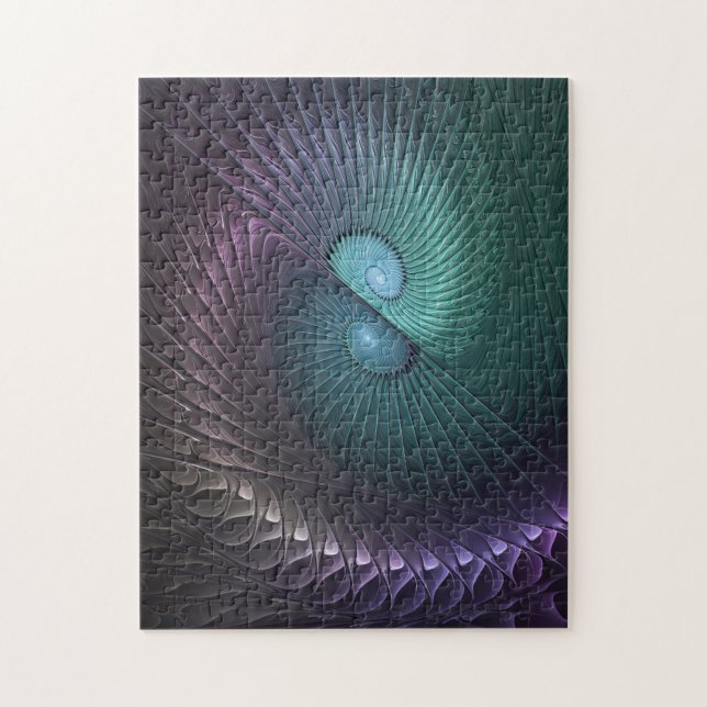 Two Spirals Colourful Modern Abstract Fractal Art Jigsaw Puzzle (Vertical)