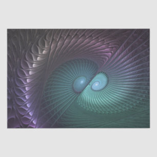 Two Spirals Colourful Modern Abstract Fractal Art Tissue Paper