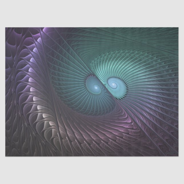 Two Spirals Colourful Modern Abstract Fractal Art Tissue Paper (Front)