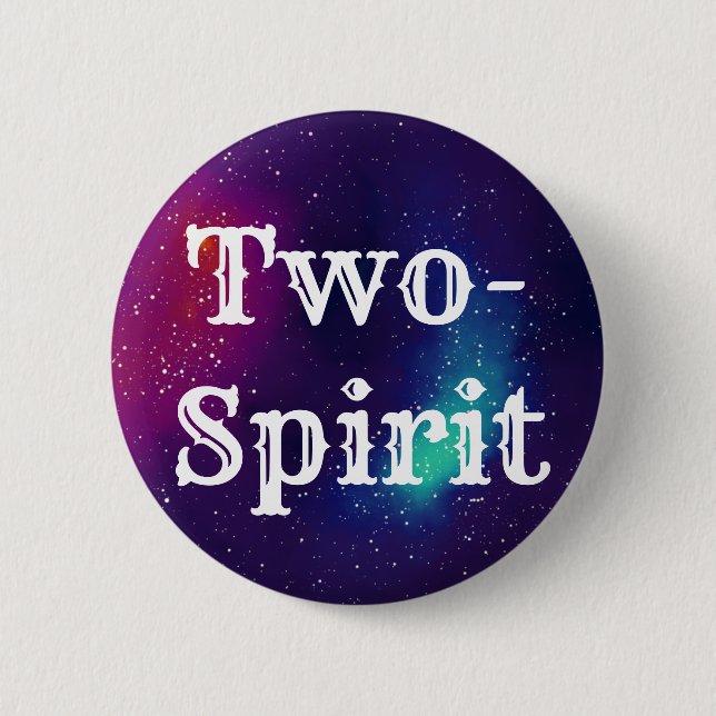 Two-Spirit Customisable Galaxy Identity 6 Cm Round Badge (Front)