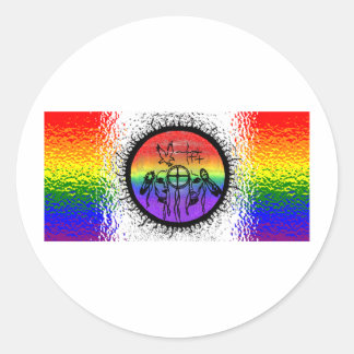 Two Spirit Flag Glass Design Classic Round Sticker