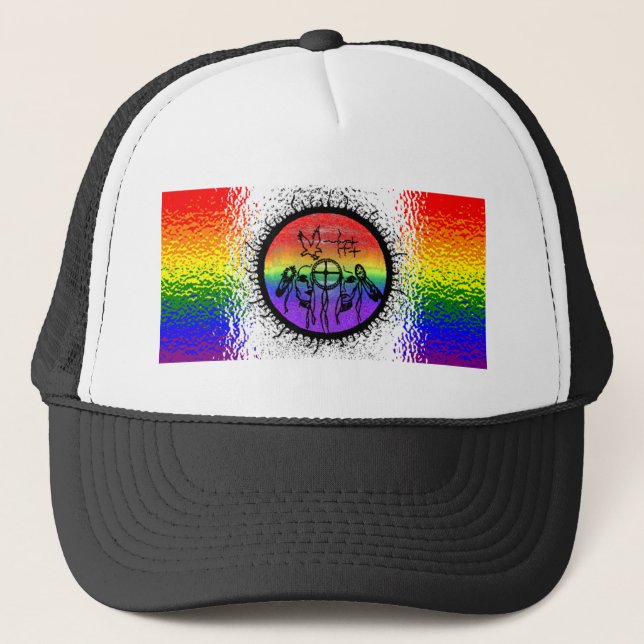 Two Spirit Flag Glass Design Trucker Hat (Front)