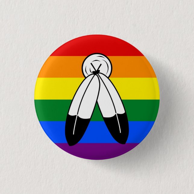 Two Spirit LGBT Pride Flag Badge (Front)