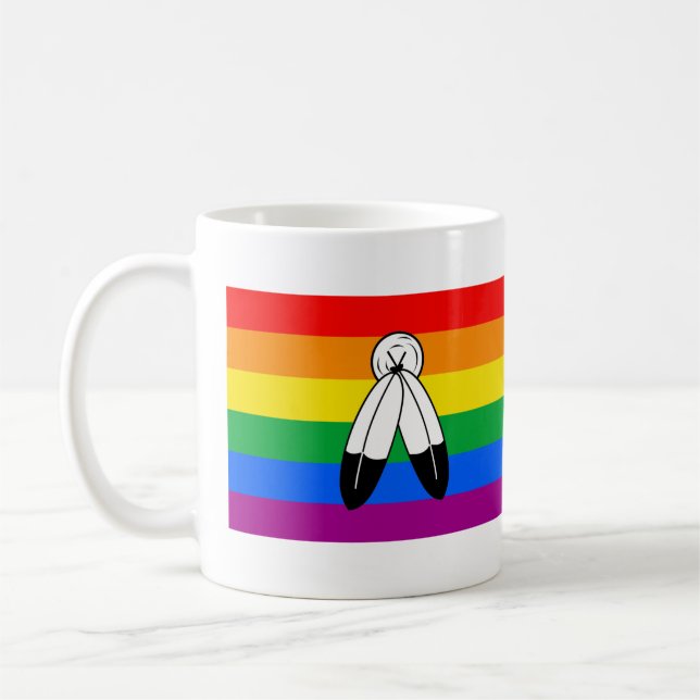 Two-Spirit LGBTQ+ Pride Flag Coffee Mug (Left)