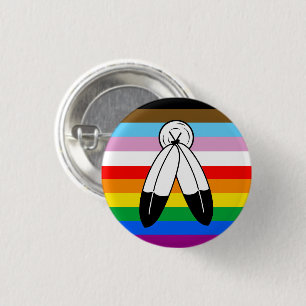 Two-Spirit LGBTQ+ Progress Pride Flag 3 Cm Round Badge