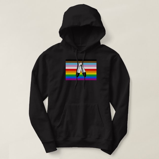 Two-Spirit LGBTQ+ Progress Pride Flag Hoodie (Design Front)