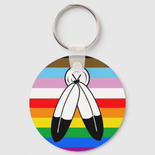 Two-Spirit LGBTQ+ Progress Pride Flag Key Ring
