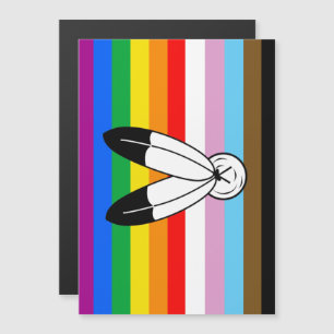 Two-Spirit LGBTQ+ Progress Pride Flag Magnetic Invitation