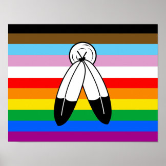 Two-Spirit LGBTQ+ Progress Pride Flag Poster
