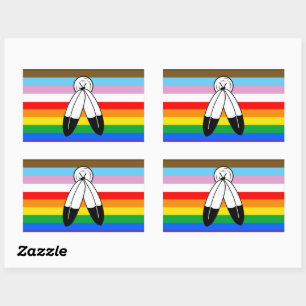 Two-Spirit LGBTQ+ Progress Pride Flag Rectangular Sticker