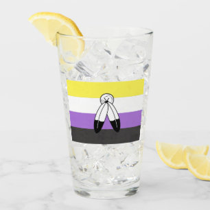 Two-Spirit Nonbinary Pride Flag Glass
