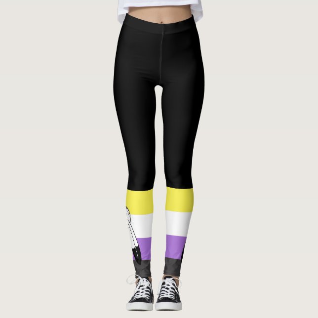 Two-Spirit Nonbinary Pride Flag Leggings (Front)