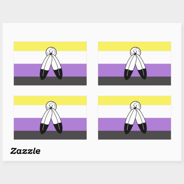 Two-Spirit Nonbinary Pride Flag Rectangular Sticker (Sheet)