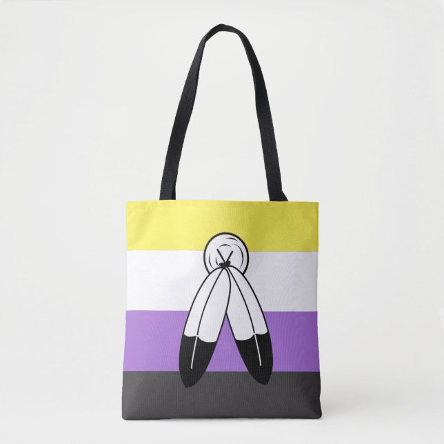 Two-Spirit Nonbinary Pride Flag Tote Bag (Front)