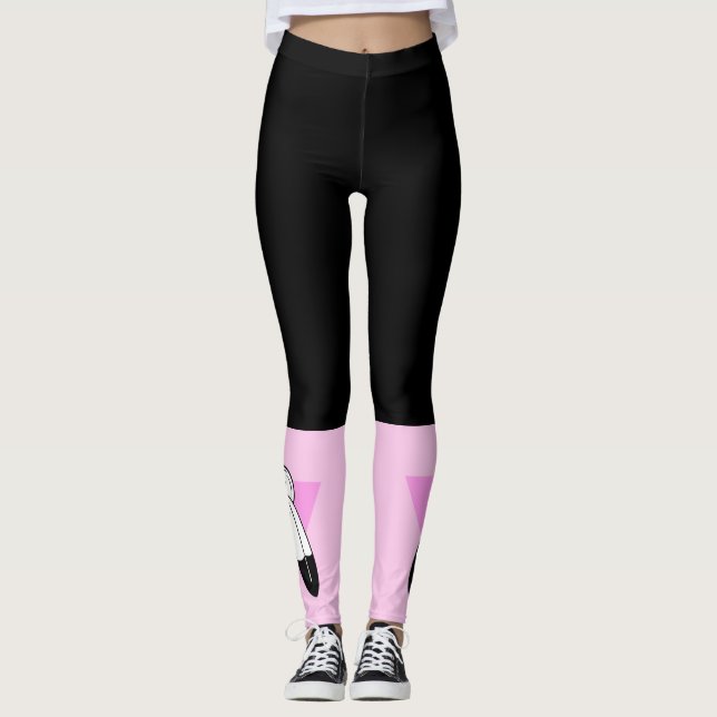 Two-Spirit Pink Triangle Flag Leggings (Front)