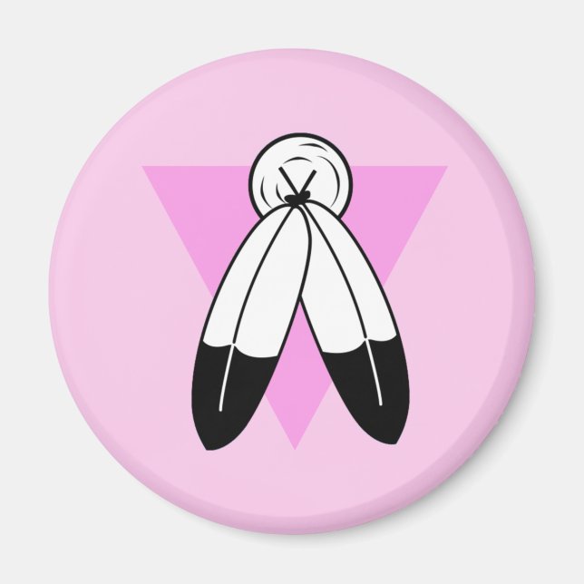 Two-Spirit Pink Triangle Flag Magnet (Front)