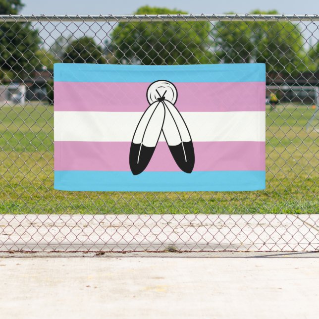 Two-Spirit Trans Pride Flag Banner (Insitu)