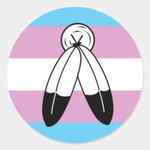 Two-Spirit Trans Pride Flag Classic Round Sticker