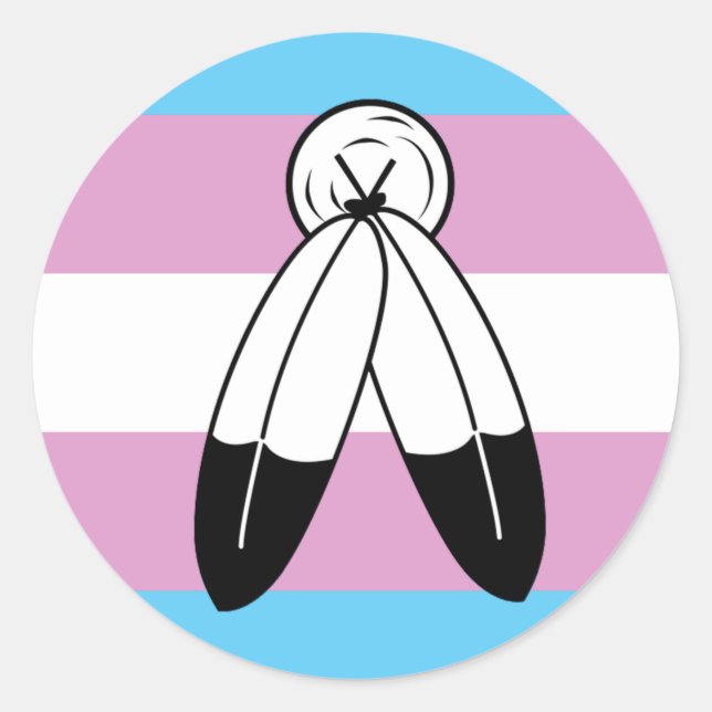 Two-Spirit Trans Pride Flag Classic Round Sticker (Front)
