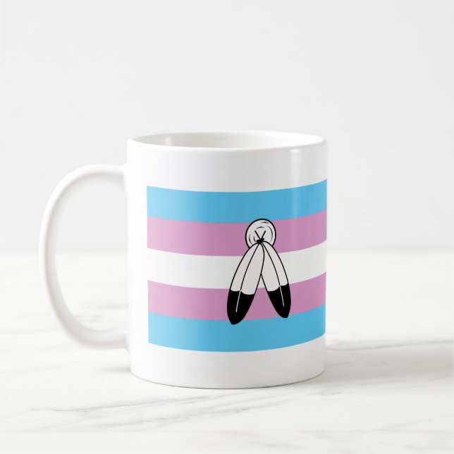 Two-Spirit Trans Pride Flag Coffee Mug (Left)