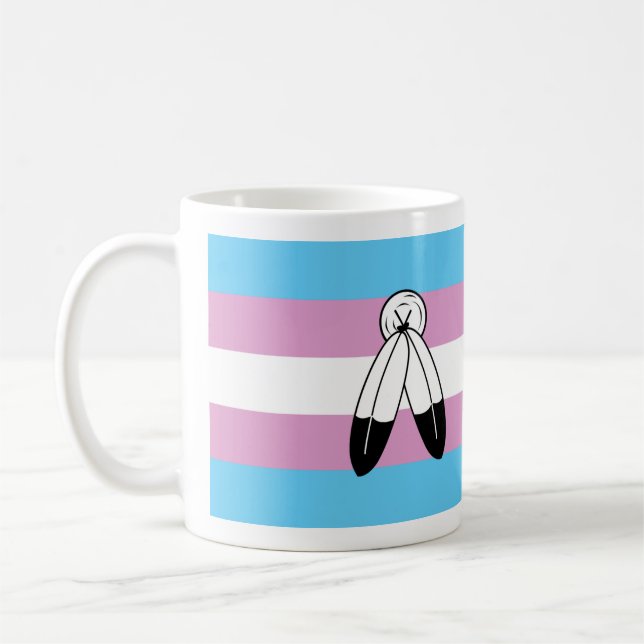 Two-Spirit Trans Pride Flag Coffee Mug (Left)