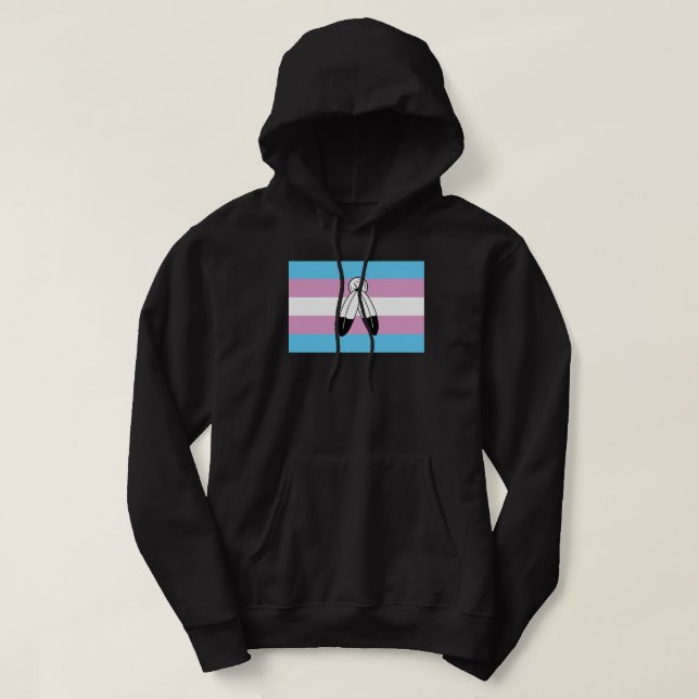 Two-Spirit Trans Pride Flag Hoodie (Design Front)