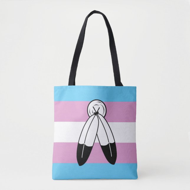 Two-Spirit Trans Pride Flag Tote Bag (Front)