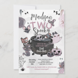 TWO Spooky 2nd Birthday Halloween Invitation