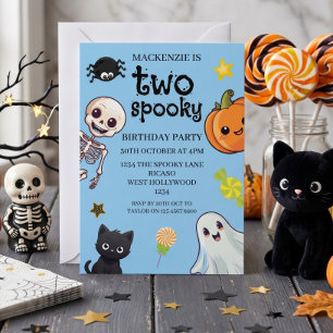Two Spooky 2nd Birthday Halloween Party Invitation