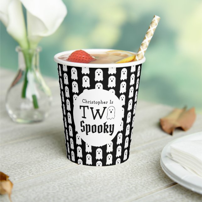 Two Spooky 2nd Birthday Paper Cups (Insitu)