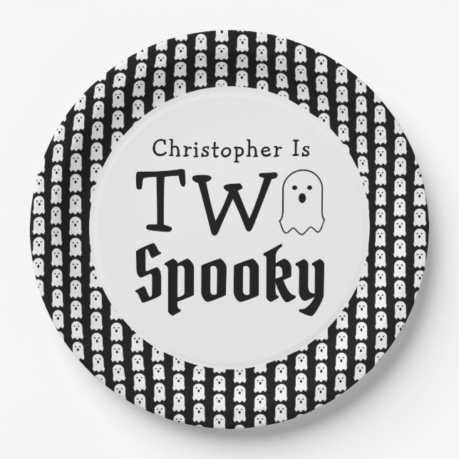 Two Spooky 2nd Birthday Paper Plate (Front)