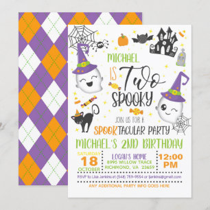 Two Spooky Birthday Invitation - White