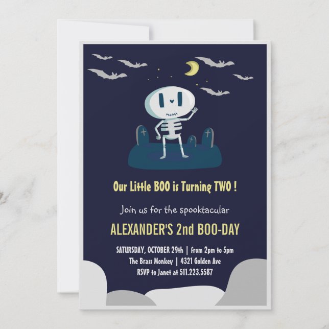 two spooky birthday invitations spooktacular (Front)