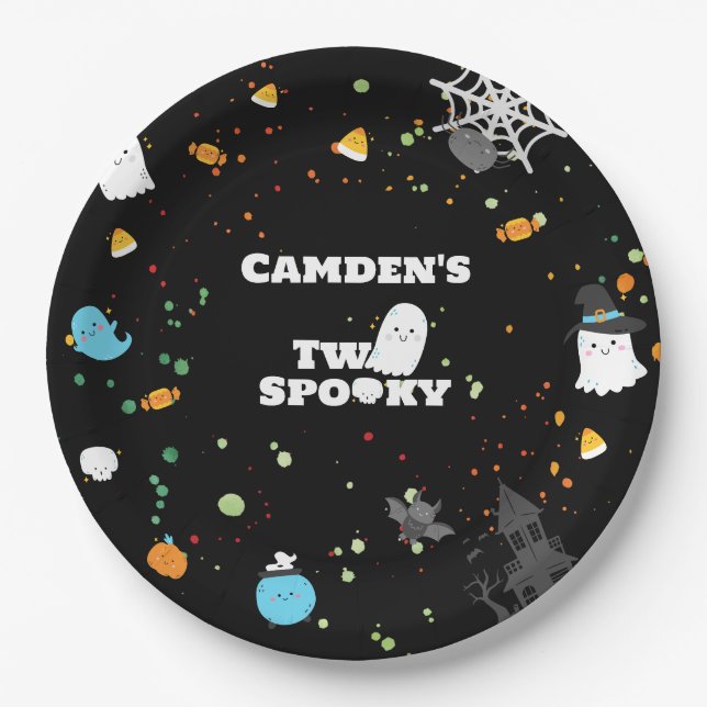 Two Spooky Birthday  Paper Plate (Front)