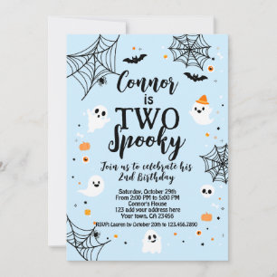 Two Spooky Blue Halloween Invitation