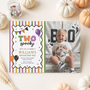 Two Spooky Boo-Day Colourful Birthday Invitation