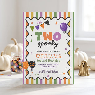 Two Spooky Boo-Day Colourful Birthday Invitation
