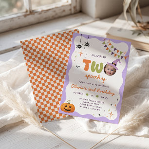Two Spooky Boo-Day Fun 2nd Birthday Invitation